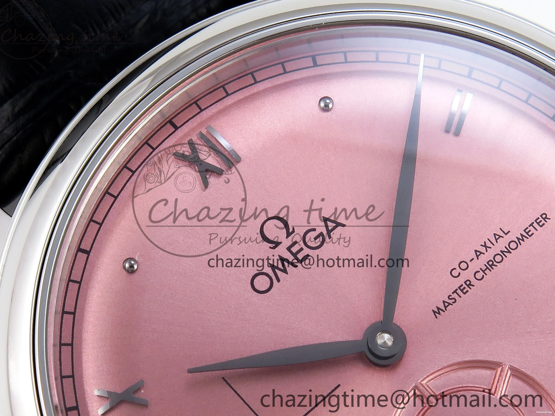 0421 AllSeason De Ville Power Reserve SS MKF 1:1 Best Edition Pink Dial on Black Leather Strap 7738
